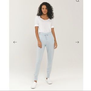 Something Navy Nellie Cashmere Jogger in Icy Blue